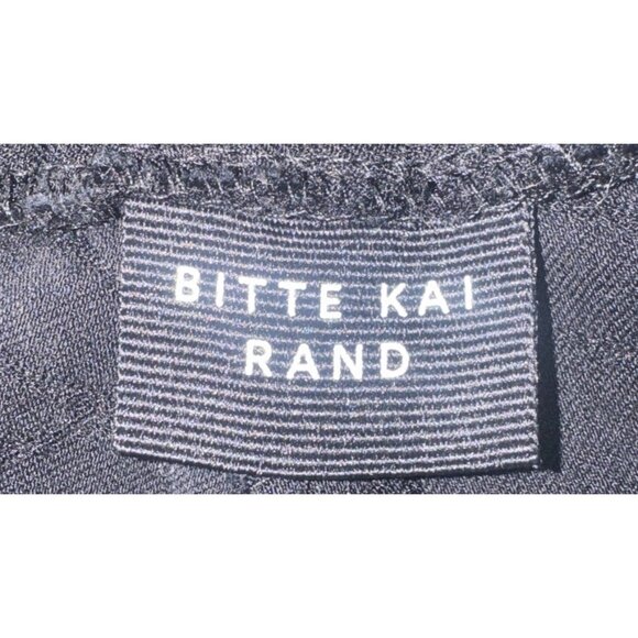 BITTE KAI RAND Black Fold Down High Waist Pull On Textured Straight Leg Pants XL - Picture 7 of 12